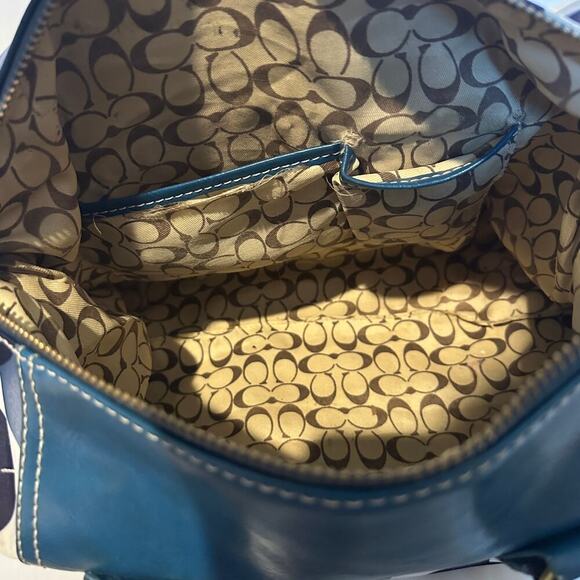Coach Navy and Cream Satchel - Picture 8 of 14